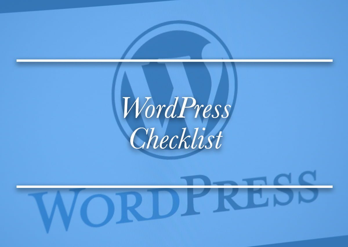 Wordpress Checklist