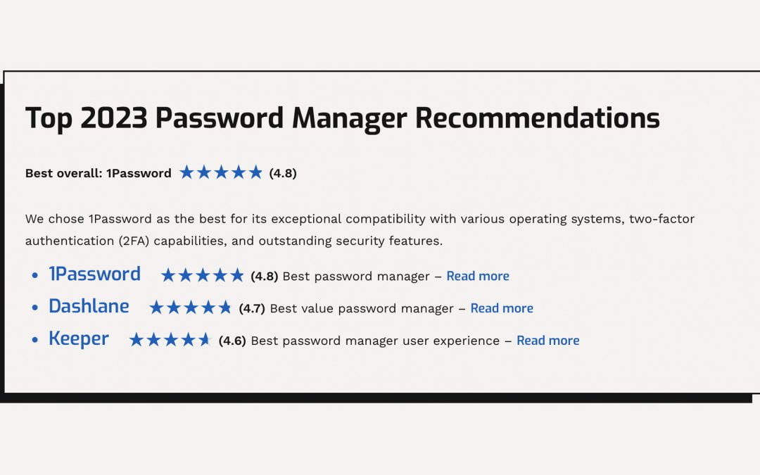 The Best Password Manager of 2023