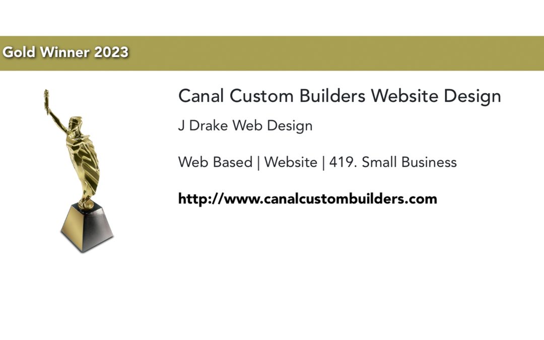 Gold Award Winner – Canal Custom Builders Website